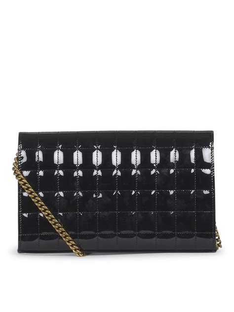 Patent leather Cassandre chain wallet 